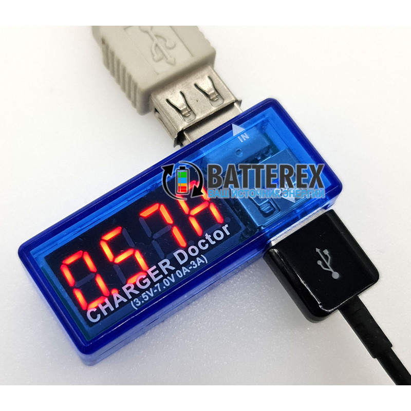 Угловой USB тестер Charger Doctor - USB тестер для измерения напряжения и тока