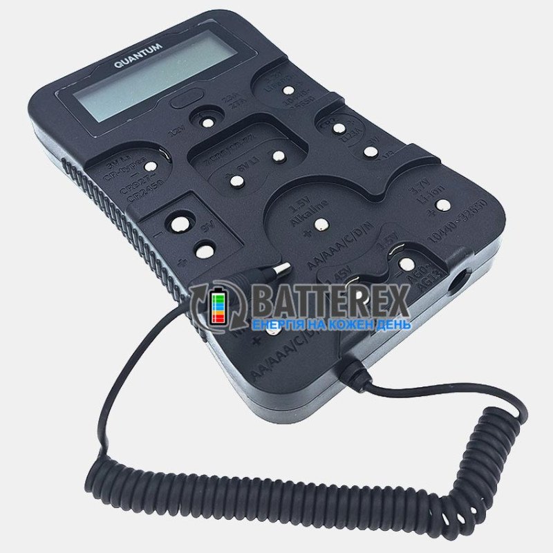 Универсальный цифровой тестер уровня заряда Quantum LCD Battery Tester QM-BT5U101 для всех типов и размеров батареек и аккумуляторов