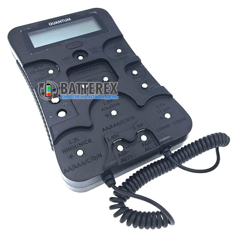 Универсальный цифровой тестер уровня заряда Quantum LCD Battery Tester QM-BT5U101 для всех типов и размеров батареек и аккумуляторов