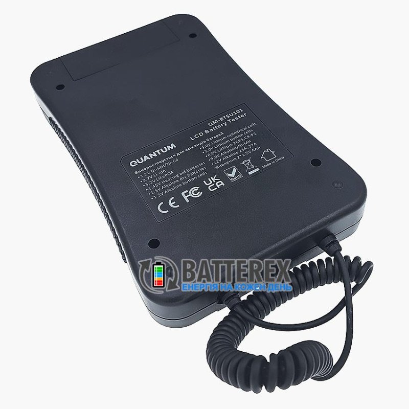 Универсальный цифровой тестер уровня заряда Quantum LCD Battery Tester QM-BT5U101 для всех типов и размеров батареек и аккумуляторов