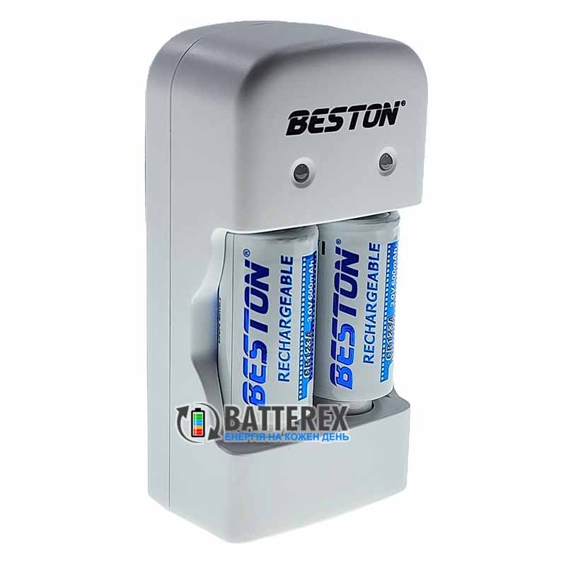 Beston CD643 зарядное устройство для LiFePO4 аккумуляторов CR123A/CR2 + 2 аккумулятора 16340 CR123A 600mAh 3.0V