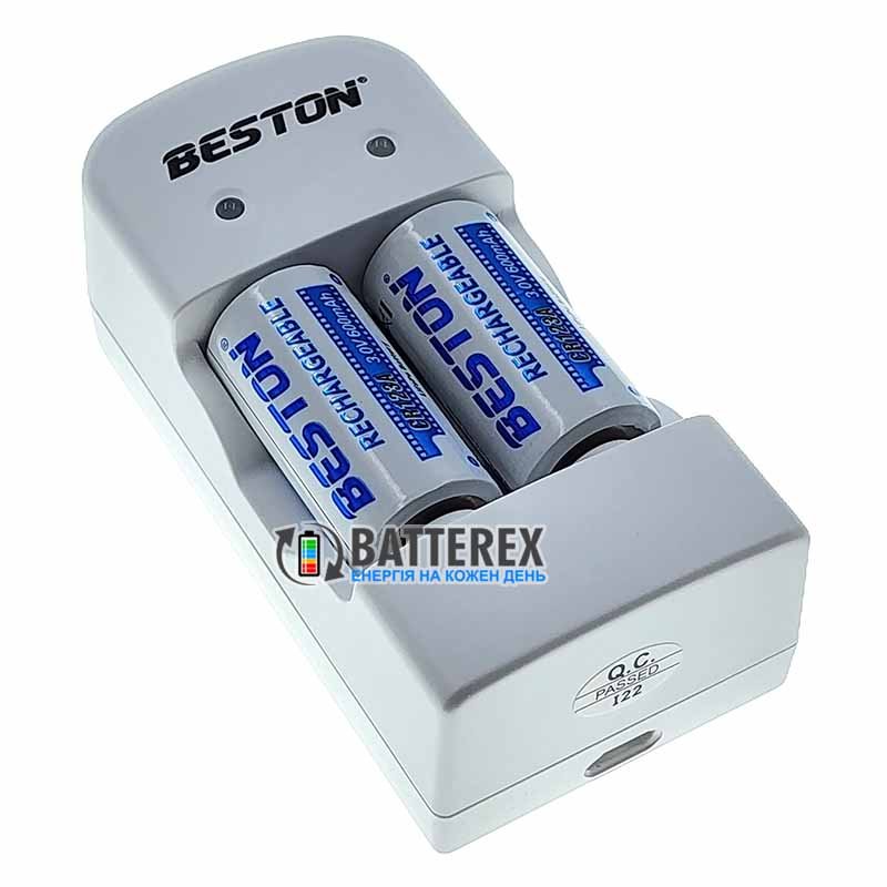 Beston CD643 зарядное устройство для LiFePO4 аккумуляторов CR123A/CR2 + 2 аккумулятора 16340 CR123A 600mAh 3.0V