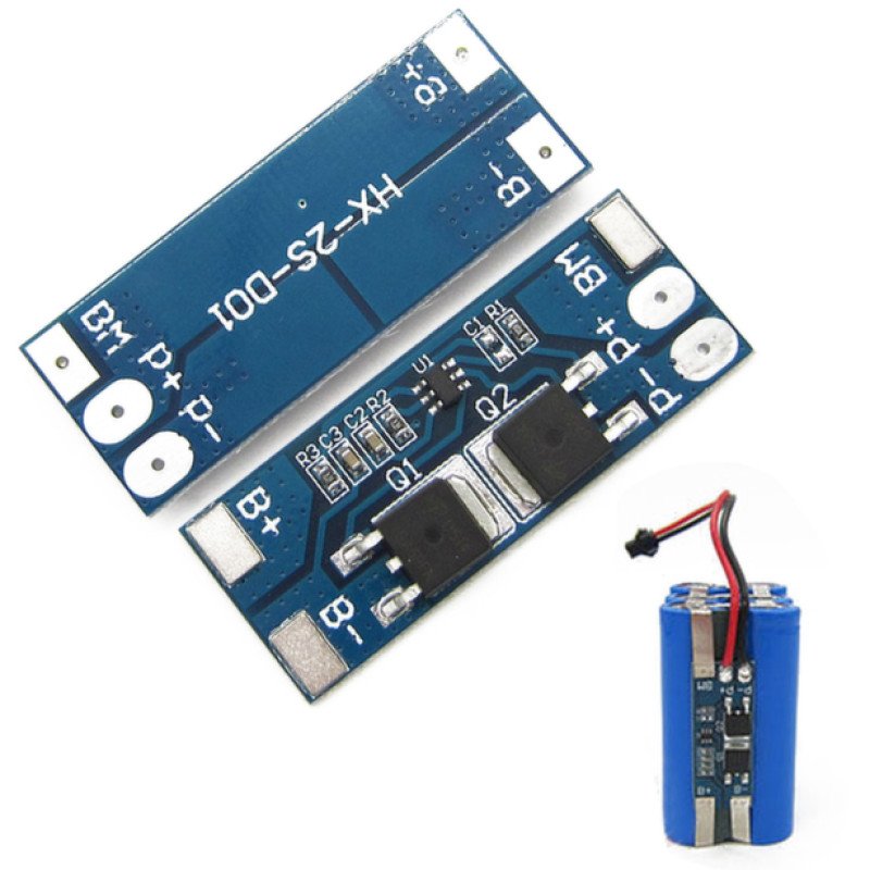 BMS плата защиты 2S HX-2S-D01 8A 7.4-8.4V для 2х аккумуляторов 18650
