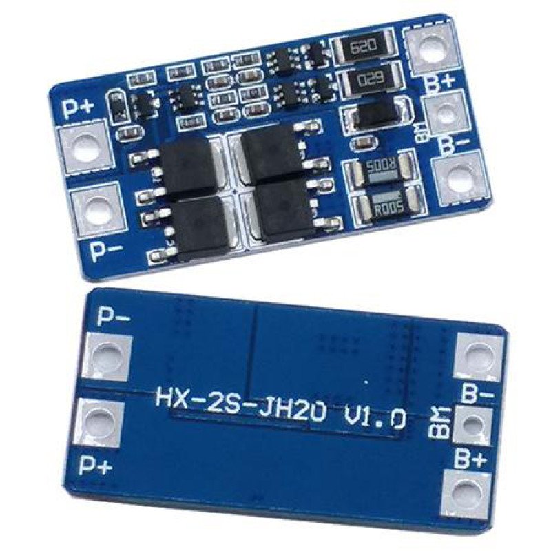 BMS плата защиты 2S 10/20A HX-2S-JH20 с балансировкой для 2х аккумуляторов 18650