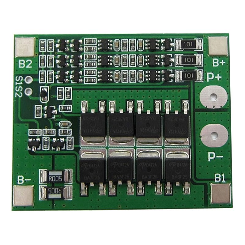 BMS плата защиты 3S 25A HX-3S-FL25A с балансировкой для 3х аккумуляторов 18650