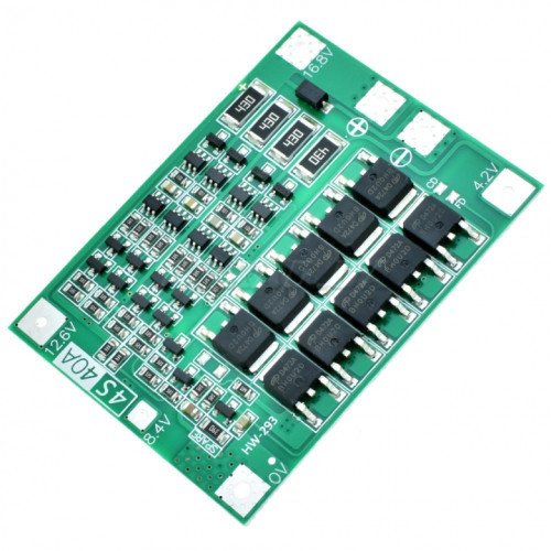 BMS плата защиты 4S 40A 14.8-16.8V для 4х аккумуляторов 18650