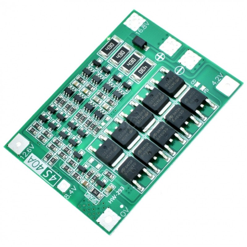 BMS плата защиты 4S 40A для 4х аккумуляторов 18650