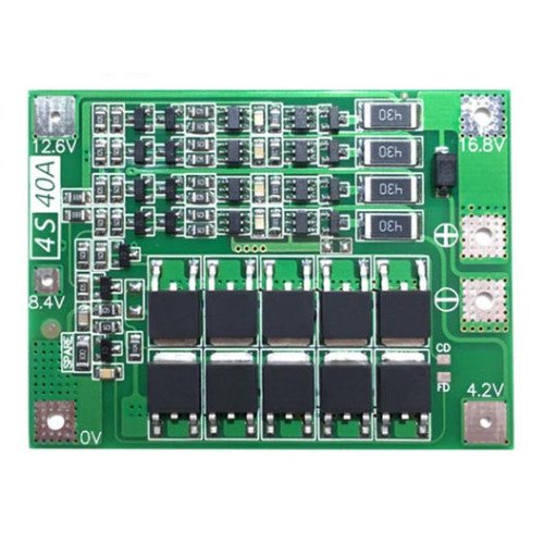 BMS плата защиты 4S 40A 14.8-16.8V для 4х аккумуляторов 18650