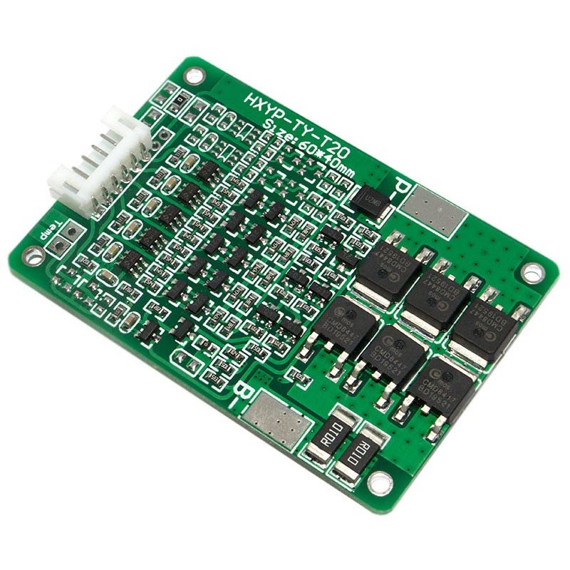BMS плата защиты 5S 15/20A 21V HX-5S-TY-T20 с балансировкой для 5 аккумуляторов 18650