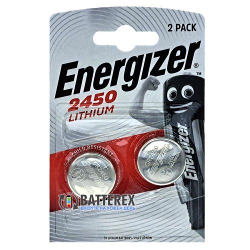 Батарейка CR2450 Energizer Lithium 3V, блистер 2 шт.