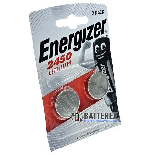 Батарейка CR2450 Energizer Lithium 3V, блистер 2 шт.