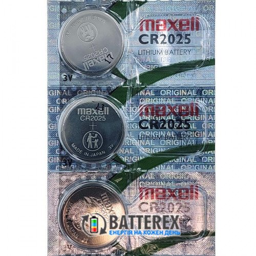 Батарейка CR2025 Maxell Lithium 3V, поштучно от 1 шт., оригинал Япония