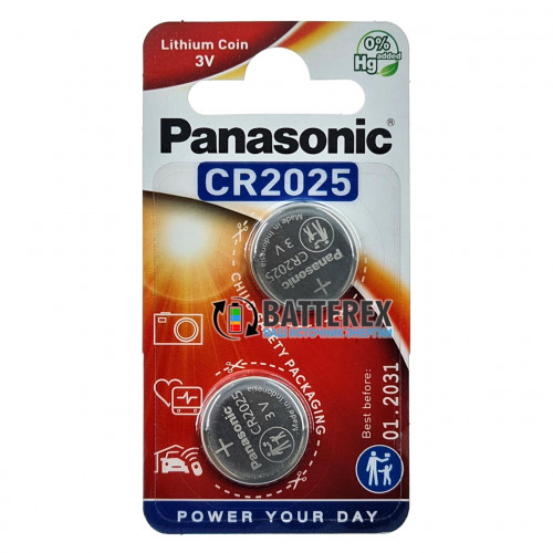 Батарейки CR2025 Panasonic Lithium Power 3V - блистер 2 шт., оригинал