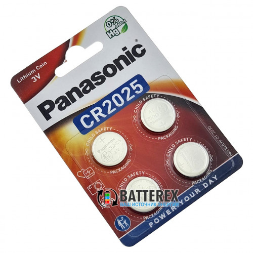 Батарейки CR2025 Panasonic Lithium Power 3V - блистер 4 шт., оригинал