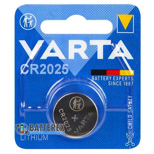 Батарейка CR2025 Varta Lithium 3V, блистер 1 шт., оригинал