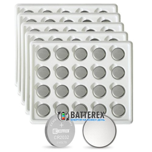 Батарейки CR2032 EEMB Lithium Battery 3V, упаковка 20 шт., оригинал