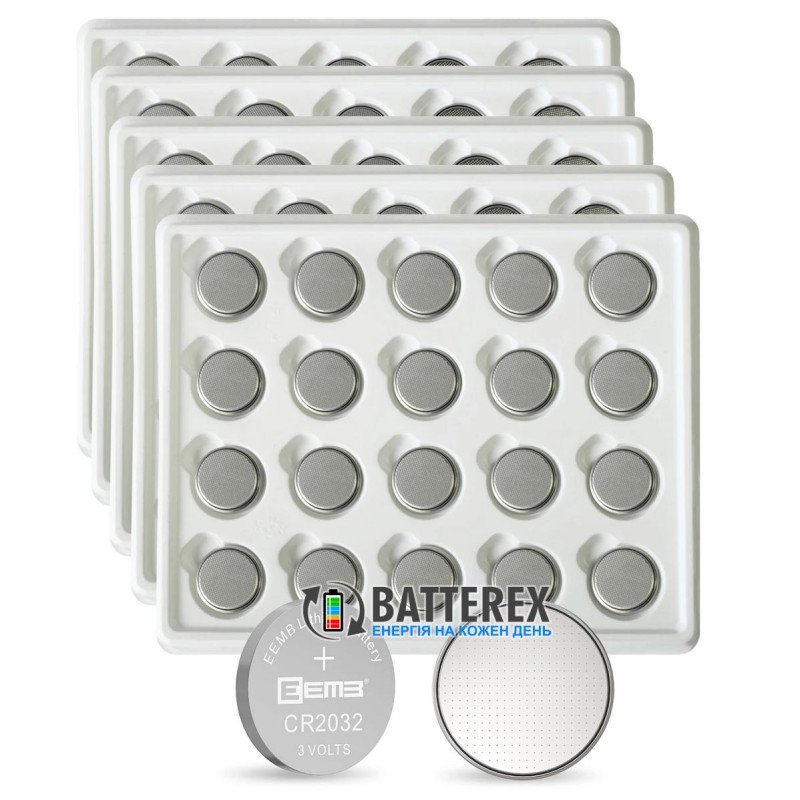 Батарейки литиевые CR2032 EEMB Lithium Battery 3V, лоток 20 шт., оригинал