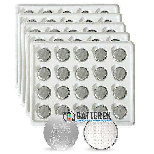 Батарейка CR2032 EVE Lithium Battery 3V, упаковка 20 шт., оригинал