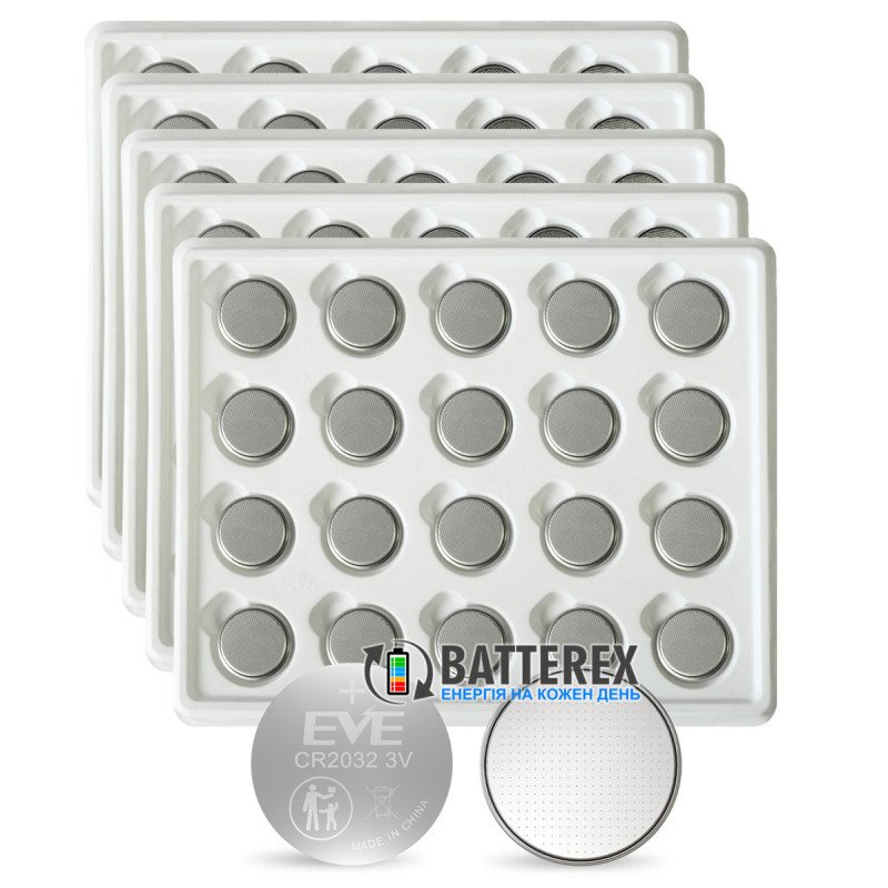 Батарейки литиевые CR2032 EVE Lithium Battery 3V, лоток 20 шт., оригинал