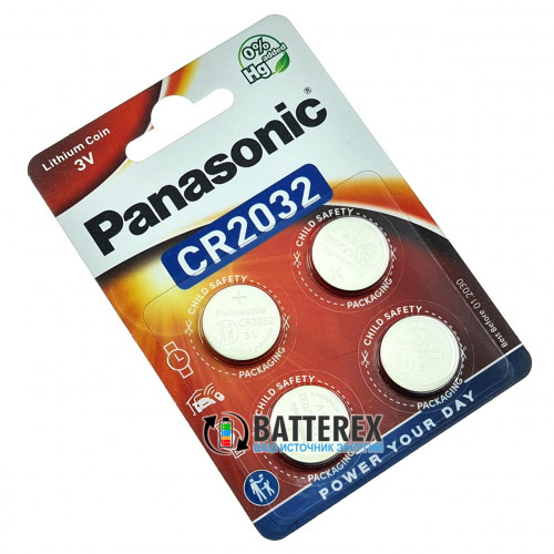 Батарейки CR2032 Panasonic Lithium Power 3V, блистер 4 шт., оригинал