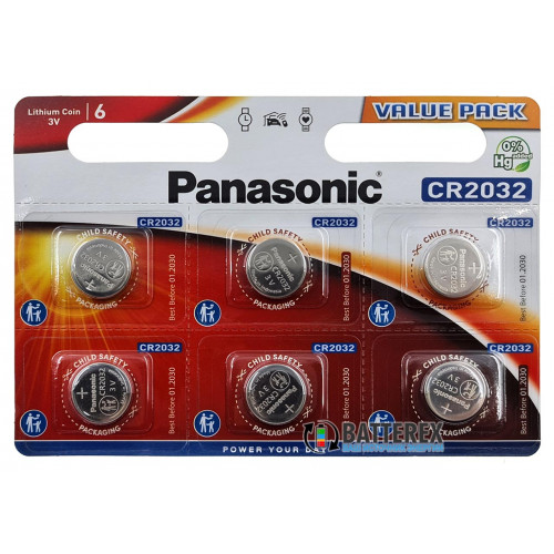 Батарейки CR2032 Panasonic Lithium Power 3V, блистер 6 шт., оригинал