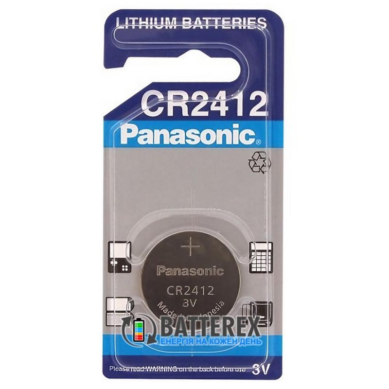 Батарейка CR2412 Panasonic Lithium Coin Industrial 3V для різних електронних притроїв