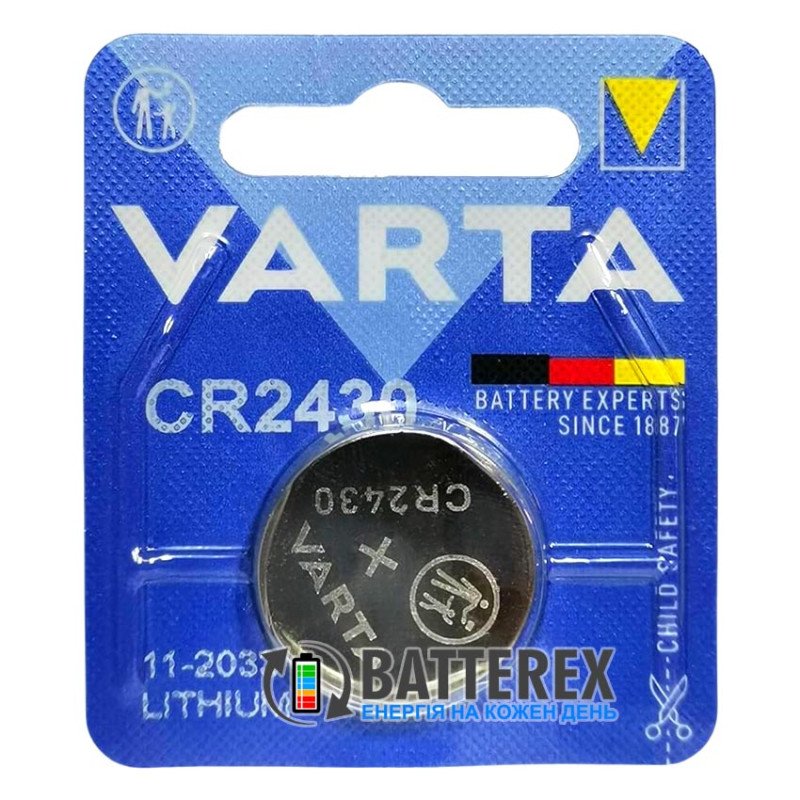 Батарейка CR2430 Varta Lithium 3V (Model 6430)