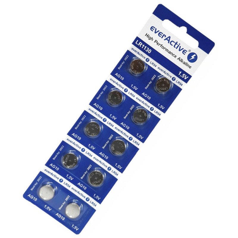 Щелочная Alkaline батарейка LR54 Everactive 1.5V (AG10 LR1130), поштучно от 1 шт., цена за 1 шт.