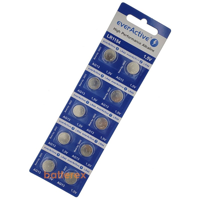 Лужна батарейка LR44 Everactive Alkaline 1.5V (AG13 A76 G13 357 SR44 L1154), поштучно від 1 шт., цена за 1 шт.