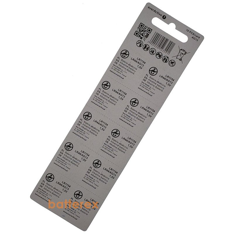 Лужна батарейка LR44 Everactive Alkaline 1.5V (AG13 A76 G13 357 SR44 L1154), поштучно від 1 шт., цена за 1 шт.