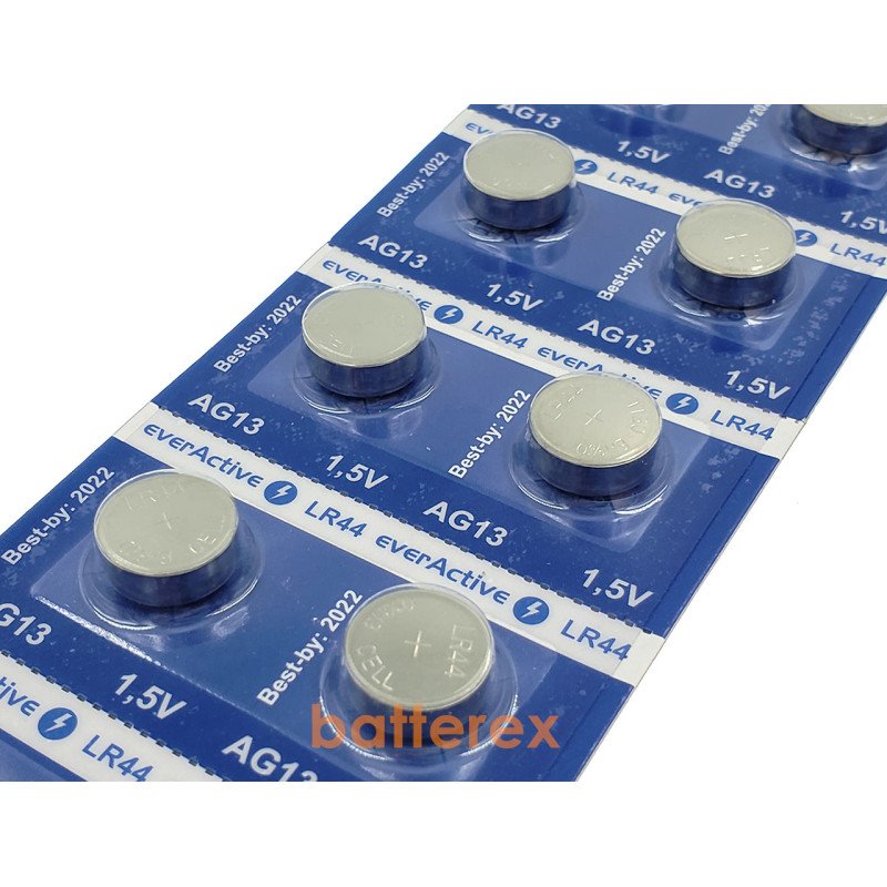 Лужна батарейка LR44 Everactive Alkaline 1.5V (AG13 A76 G13 357 SR44 L1154), поштучно від 1 шт., цена за 1 шт.