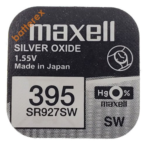 Батарейка 395 SR927SW AG7 Maxell Silver Oxide 1.55V Made in Japan