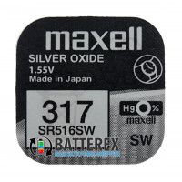 Батарейка 317 SR516SW Maxell Silver Oxide 1.55V Made in Japan