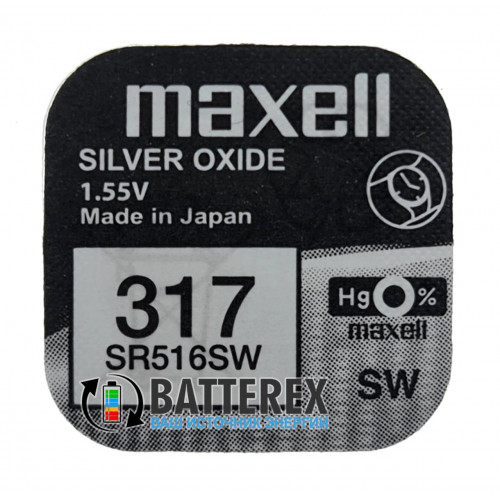 Батарейка 317 SR516SW Maxell Silver Oxide 1.55V Made in Japan