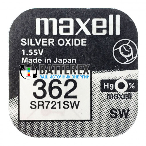 Батарейка 362 SR721SW Maxell Silver Oxide 1.55V Made in Japan
