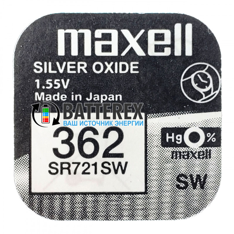 Батарейка для часов 362 SR721SW Maxell Silver Oxide 1.55V Made in Japan