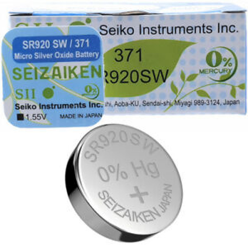 Батарейка 371 SR920SW Seizaiken Silver Oxide 1.55V Made in Japan