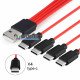 Кабель Soshine USB AM - 4xType-C Red 2.4А 0.2м на 4 порта USB Type-C для зарядки 4х аккумуляторов или устройств одновременно