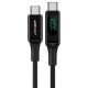 Кабель с индикацией мощности заряда ACEFAST C6-03 Type-C to Type-C 5A 100W Digatal Display, длина 2 м, чёрный