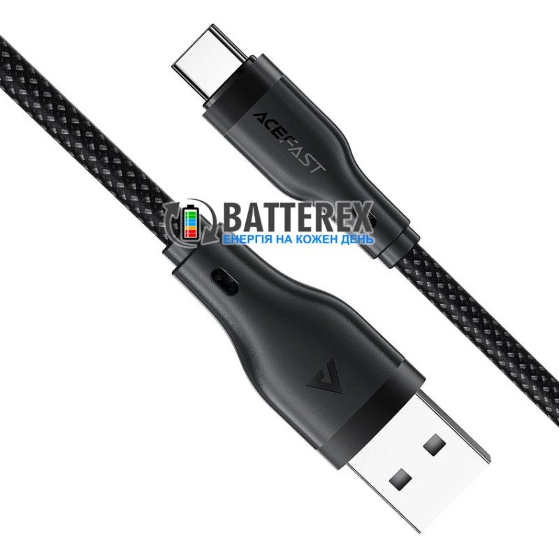 Кабель USB Type-C для швидкого заряду ACEFAST C8-04 USB-A to Type-C 3A, довжина 1.2м, чорний