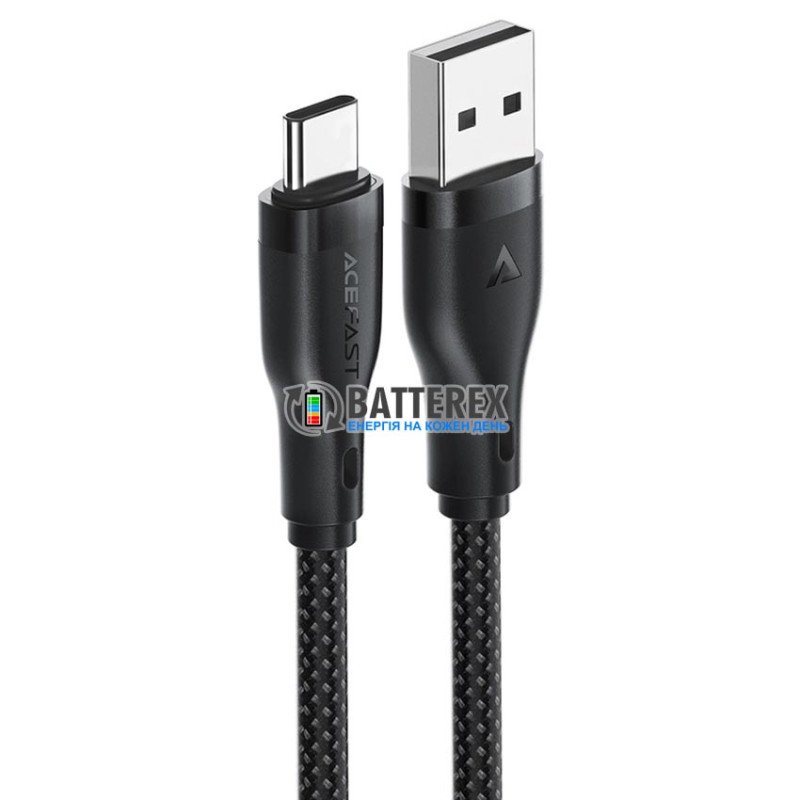 Кабель USB Type-C для швидкого заряду ACEFAST C8-04 USB-A to Type-C 3A, довжина 1.2м, чорний