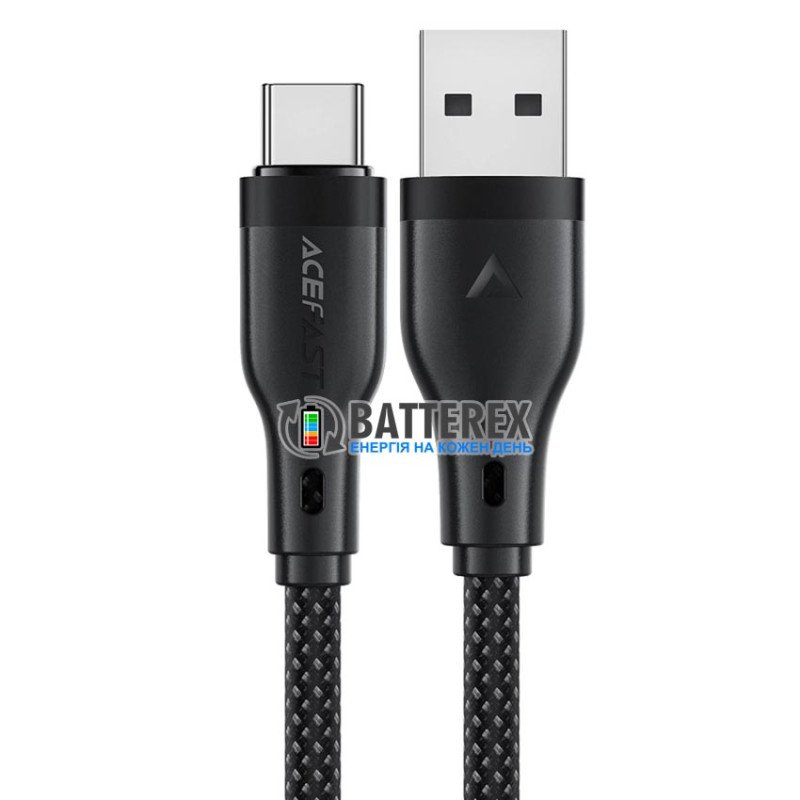 Кабель USB Type-C для швидкого заряду ACEFAST C8-04 USB-A to Type-C 3A, довжина 1.2м, чорний