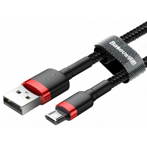 Кабель Baseus Cafule CAMKLF-C91 AM - micro-USB 1.5A, двосторонній роз'єм micro-USB, довжина 2м, чорний/червоний