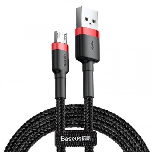 Кабель Baseus Cafule CAMKLF-C91 AM - micro-USB 1.5A, двосторонній роз'єм micro-USB, довжина 2м, чорний/червоний