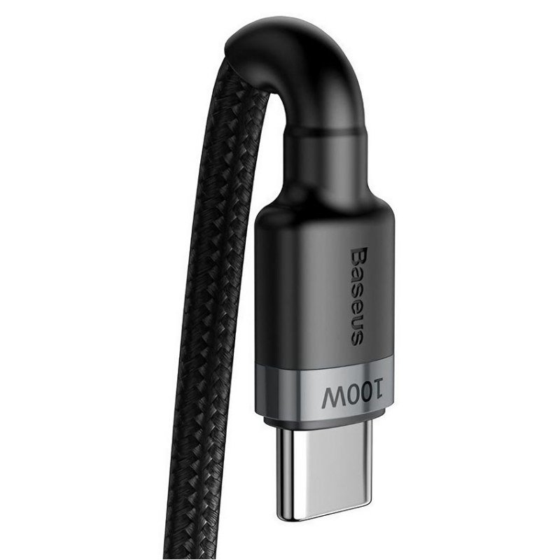 Кабель Baseus Type-C to Type-C 100W 5-20V 5A CATKLF-ALG1, довжина 2 метра, чорний/сірий