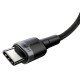 Кабель Baseus Type-C to Type-C 100W 5-20V 5A CATKLF-ALG1, довжина 2 метра, чорний/сірий