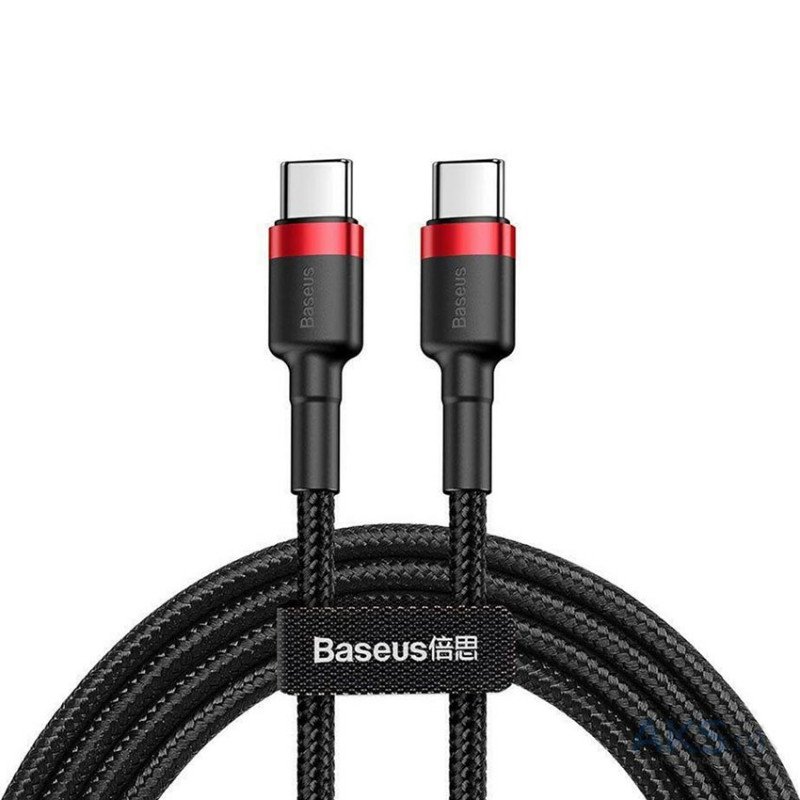 Кабель Baseus Cafule CATKLF-H91 Type-C to Type-C 3A, длина 2м, цвет Red/Black