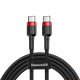 Кабель Baseus Cafule CATKLF-H91 Type-C to Type-C 3A, длина 2м, цвет Red/Black