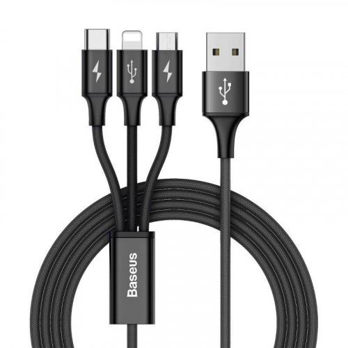 Кабель 3-в-1 Baseus CAMLT-SU01 USB - Type-C - Lightning - microUSB - довжина 120см