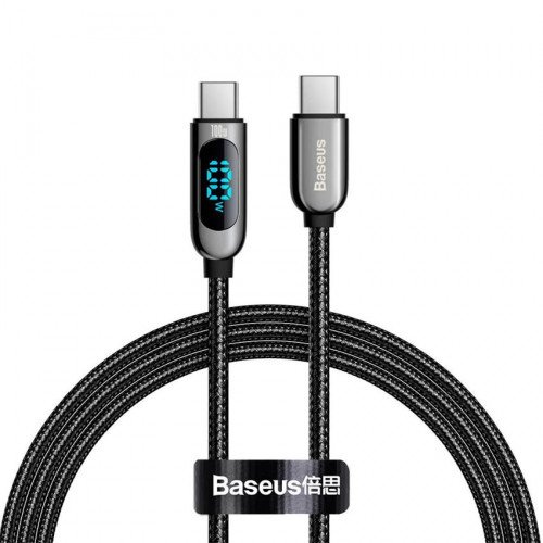 Кабель Baseus Display CATSK-B01 Fast Charging Data Cable Type-C to Type-C 100W с дисплеем с индикацией мощности, длина 1м